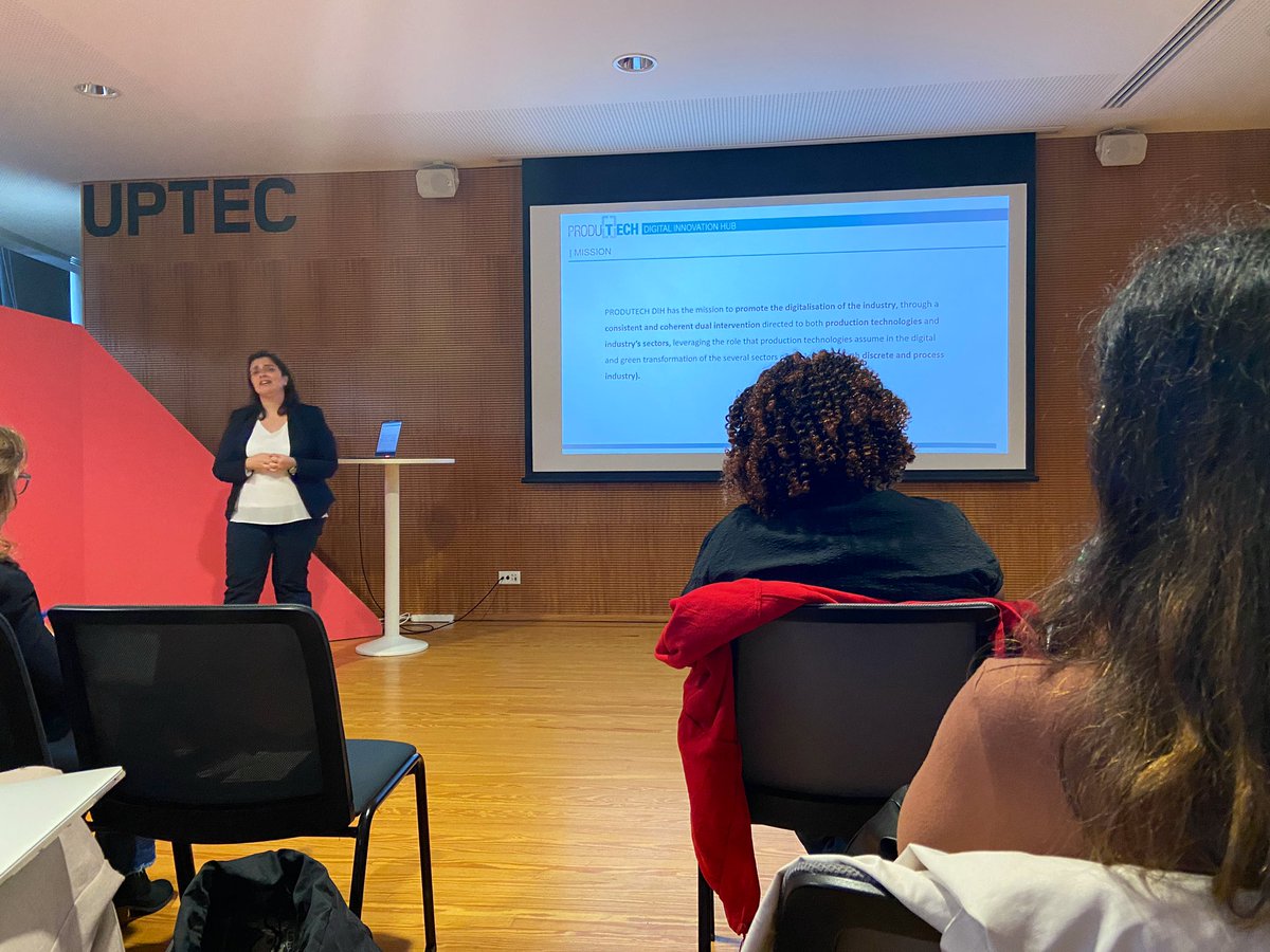 Live at @uptecporto learning from a Portuguese DIH, PRODUTECH, w/ Manuela Azevedo, Operational support and execution of R & D + I projects at PRODUTECH.

If you want to be part of our capitalization event, you can still join us tomorrow: ecs.page.link/zP4jB

#AfriConEU #DIH