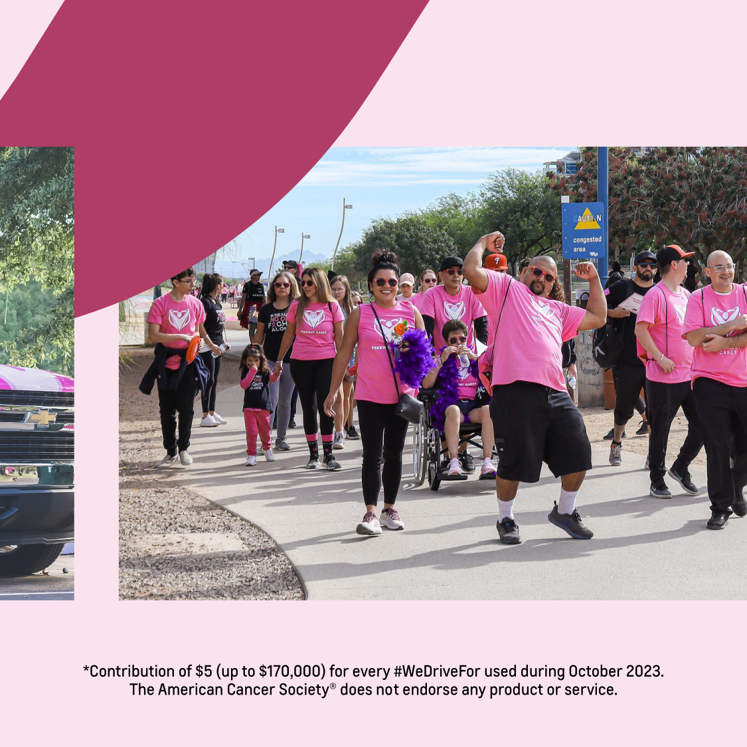campusrelay's tweet photo. #WeDriveFor breast cancer breakthroughs that save
lives. This October, post or repost with #WeDriveFor
and #Chevy will contribute $5 (up to $170,000) to the
@AmericanCancer. https://t.co/2NMzLpeqxT