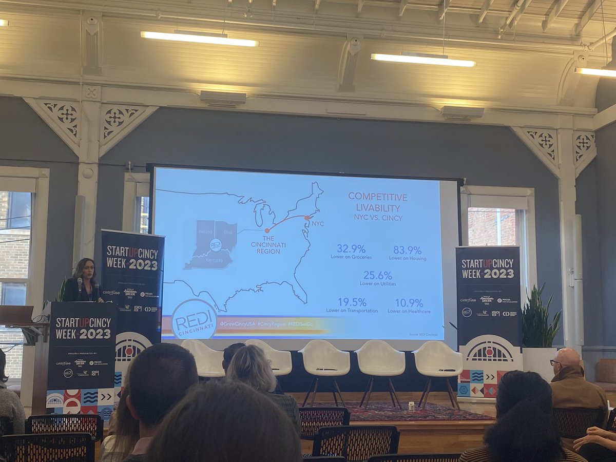 StartupCincy's tweet photo. “Entrepreneurs who are looking to grow, stay here. Entrepreneurs looking for a place to take root, come here.” @GrowCincyUSA at #SUCW2023 on the impact of Cincinnati https://t.co/AyTM4z7Q0f