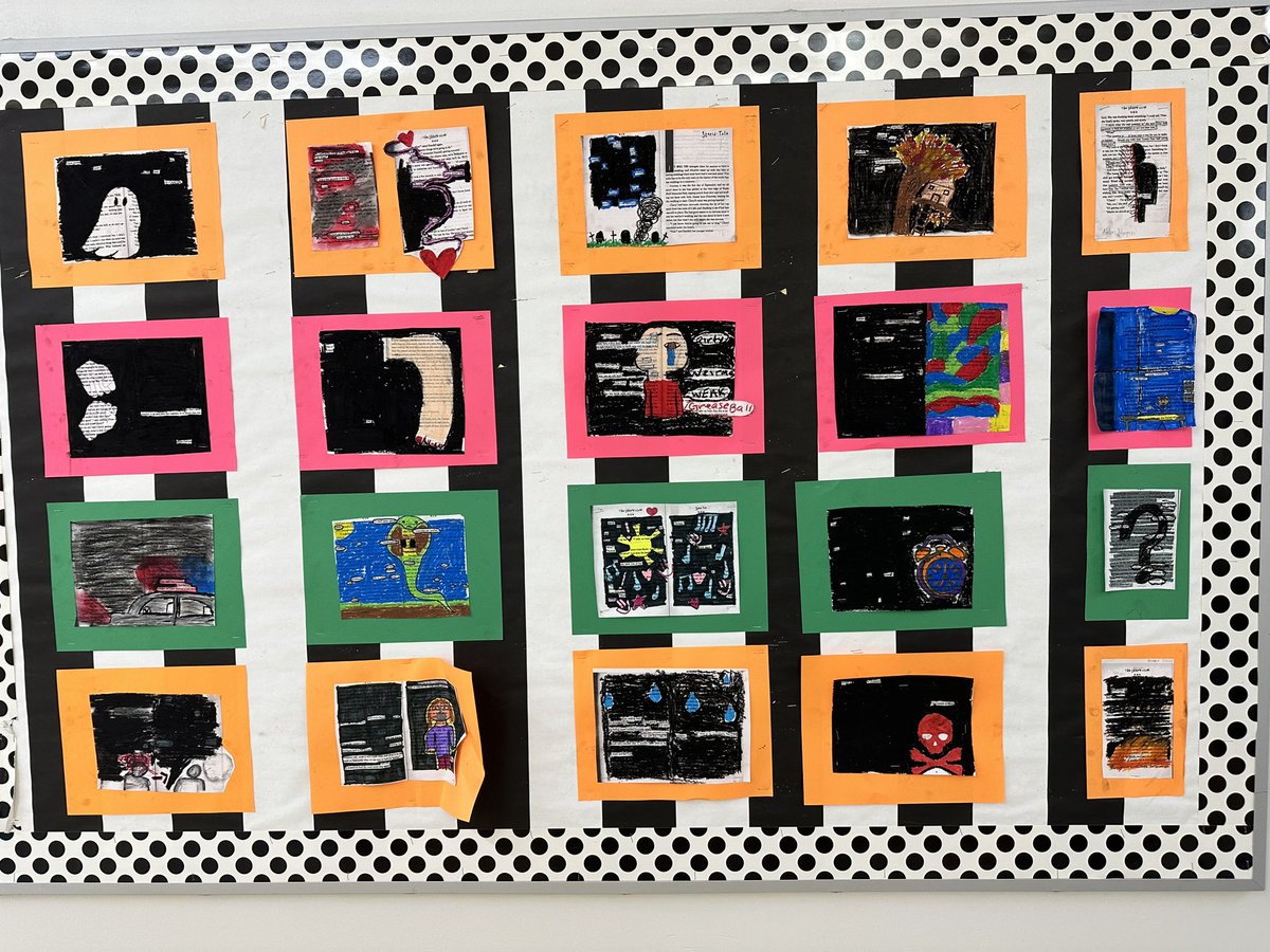 My students did a great job demonstrating creativity with blackout poetry using key pages from <a href="/NealShusterman/">NealShusterman</a>’s “The Shadow Club!” #ELA #8thgrade