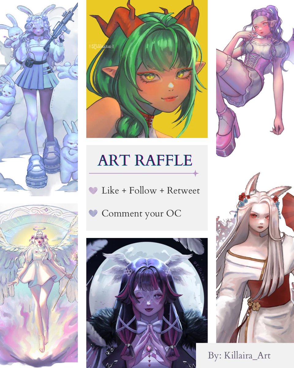Killaira_art's tweet image. ✨ART RAFFLE✨
I’m almost at 300 followers tysm!
💗 WINNER WILL GET A FULL BODY ART!
✦ How to Join:
💗Follow me + like + RT (no QRT)
💗Reply with your oc! (Oc, Vtuber, Fanarts)
✦ Ends:
💗November 30th
Good luck! 💖
#artraffle #Vtuber #ENVtuber #animeart #giveaway