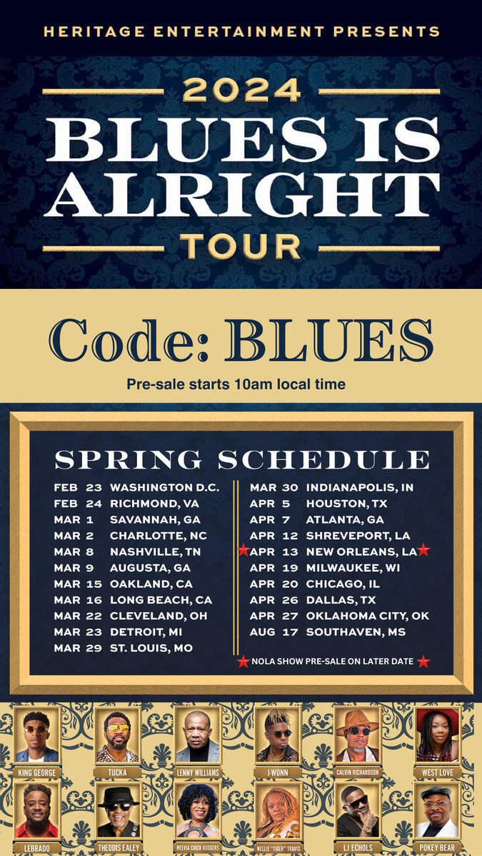 naegpresents's tweet photo. Blues is Alright 2024 Tour! Presale starts today at 10am local time. Code is BLUES

#bluesmusic #blues #bluesrock #livemusic #naeg bluesguitar #southernblues  #naturalboogie #vmp #classicvinyl https://t.co/TFyp5klVc6