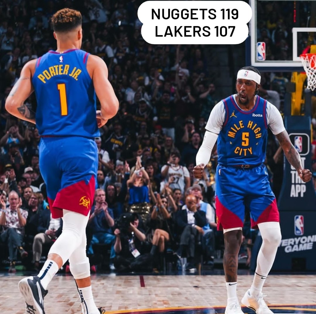 basketafterkobe's tweet photo. Nikola Jokic (29 pts, 13 reb, 11 ast) cumplió con su triple-doble de cortesía, Jamal Murray aportó 21 puntos y los Nuggets estrenaron sus anillos de campeonato con una victoria 119-107 sobre los Lakers. LeBron James fue máximo anotador de la visita con 21 puntos. https://t.co/KTz5ku33sp