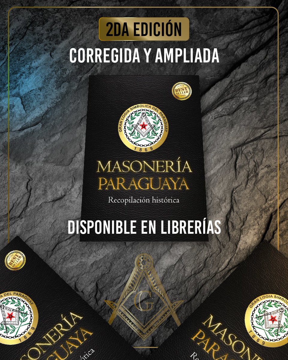 granlogiapy's tweet photo. La segunda edición del libro “Masonería Paraguaya. Recopilación Histórica” ya está disponible en las mejores librerías. Sus páginas narran la historia de la Masonería en Paraguay, sus hombres, sus obras, su trascendencia. Desde la instalación de la orden hasta la pujante actualidad.

Solicitalo hoy mismo:
➡️Instagram: @librosyletraspy

#SoyGLSP #SoyRegular #LinajeHistórico
#GranLogiaSimbólicaDelParaguay #MasoneríaParaguaya #HistoriaDeLaMasonería #RecopilaciónHistórica