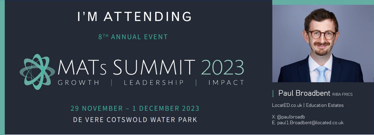 paulbroadb's tweet image. 🌍 Delighted to share that I will be attending the annual MAT Summit on 29th November 2023 hosted by @OptimusEd where we will explore the development of innovative leadership strategies across education estate at multiple scales 📌🌿💡🌎#Matsummit