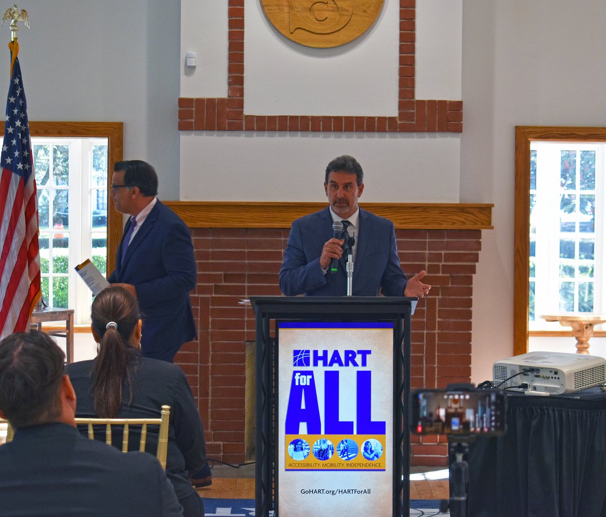 GoHART's tweet photo. Transportation isn't merely getting from A to B; it is a lifeline that can empower people with intellectual &amp; physical disabilities.

Thanks to all who joined us to launch the #HARTForALL project dedicated to enhancing accessibility and support for people with disabilities. 💙💛 https://t.co/VgOiccRf2D