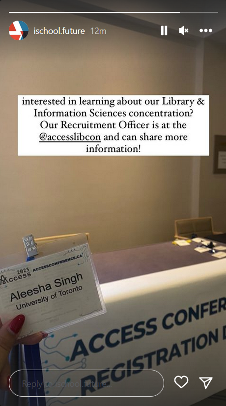 Access Library Conference (@accesslibcon) on Twitter photo Our friends from <a href="/UofTInfoFaculty/">University of Toronto Faculty of Information</a> are here to talk to future librarians! #AccessYHZ #AccessConference Our friends from <a href="/UofTInfoFaculty/">University of Toronto Faculty of Information</a> are here to talk to future librarians! #AccessYHZ #AccessConference