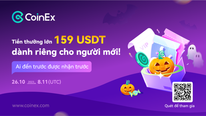 CoinExVietnam's tweet photo. ✨ Ưu đãi lên đến 159 USDT dành cho người dùng mới ✨ 

📌 Thời gian: 26/10/2023 -  08/11/2023
🎁 Phần thưởng: 159 USDT dưới dạng vé hoàn phí giao dịch
🎉Quy tắc: Hoàn thành các nhiệm vụ tại khu vực dành cho người mới 
🍀Tham gia ngay tại: https://t.co/cZsWLxQRS5
#COINEX