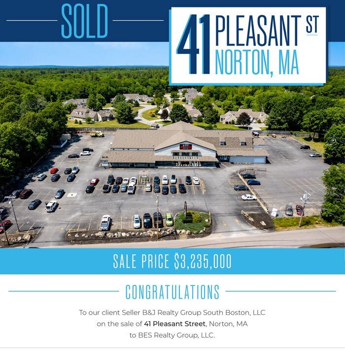 SOLD!! 41 Pleasant Street - Norton, MA
Congratulations to our client B&J Realty Group South Boston LLC on the sale of 41 Pleasant Street, Norton, MA to BES Realty Group, LLC!