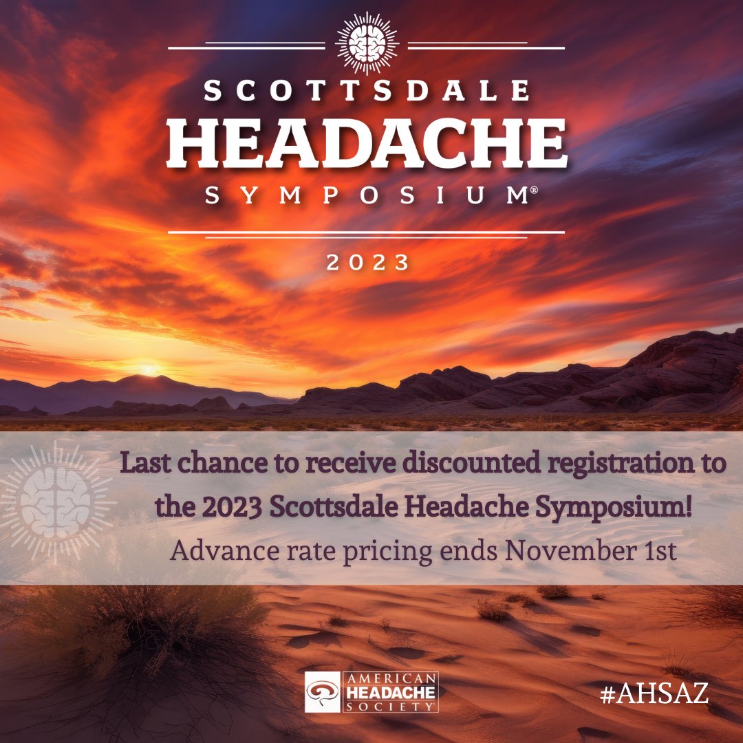 One week left to take advantage of discounted pricing for 2023 #AHSAZ! Attend in-person in Scottsdale, AZ or live-stream from the comfort of your home or office. Register before Nov. 1st here: bit.ly/46RHbWz #MedEd #NeuroTwitter