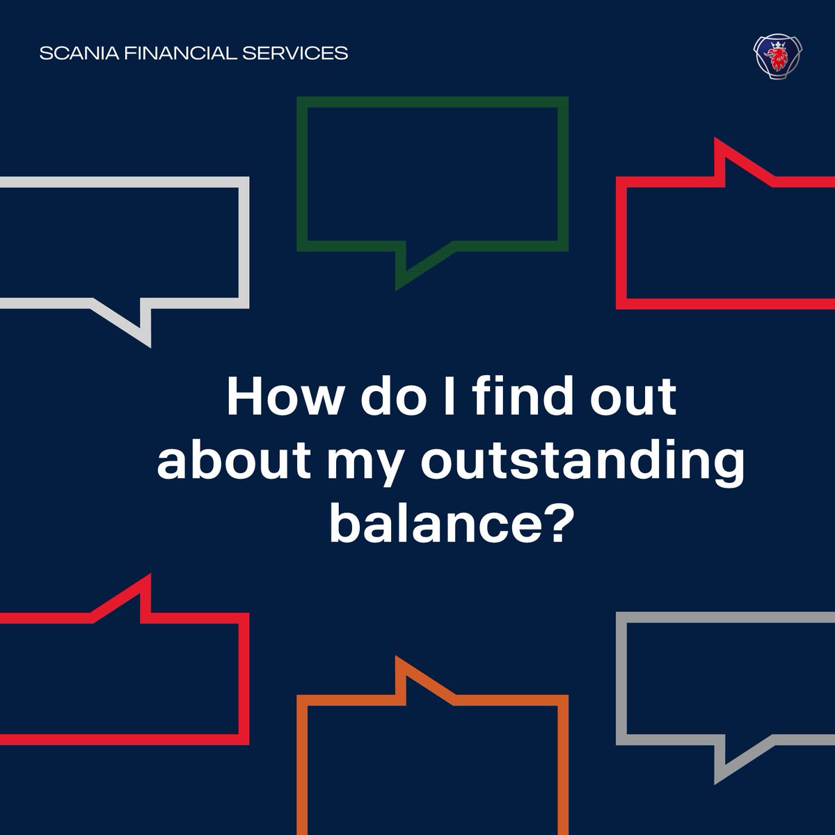 Did you know that you can check your finance agreement balance by contacting Credit Control? You can email them at creditcontrol.sfgb@scania.com or give them a call at +44 1908 487 561.

bit.ly/3ppIWtb

#FAQ #Scania #AssetFinance