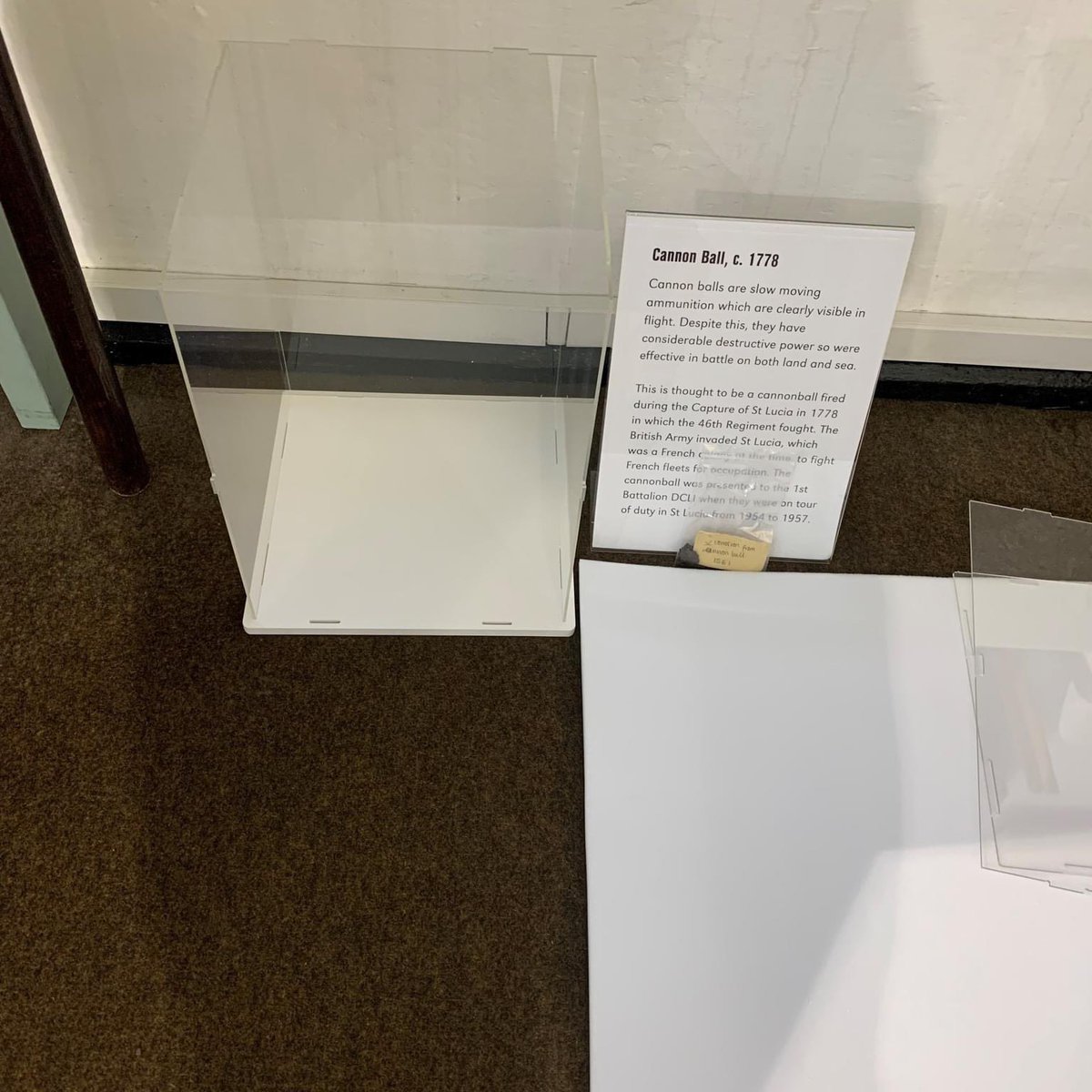 BodminKeep's tweet photo. Collection Highlight 💫
A cannonball thought to have been fired during the Capture of St Lucia in 1778 🤯
Presented to the 1st Battalion #DCLI on their tour of duty in St Lucia, 1954-57.
#Museums #BodminKeep #Cornwall https://t.co/wvX4E58iFT