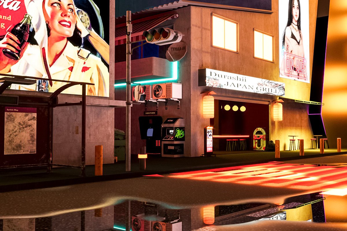 durashii's tweet photo. Escenario cyberpunk hecho en Autodesk 3dsMax https://t.co/mrFOkxUZl1