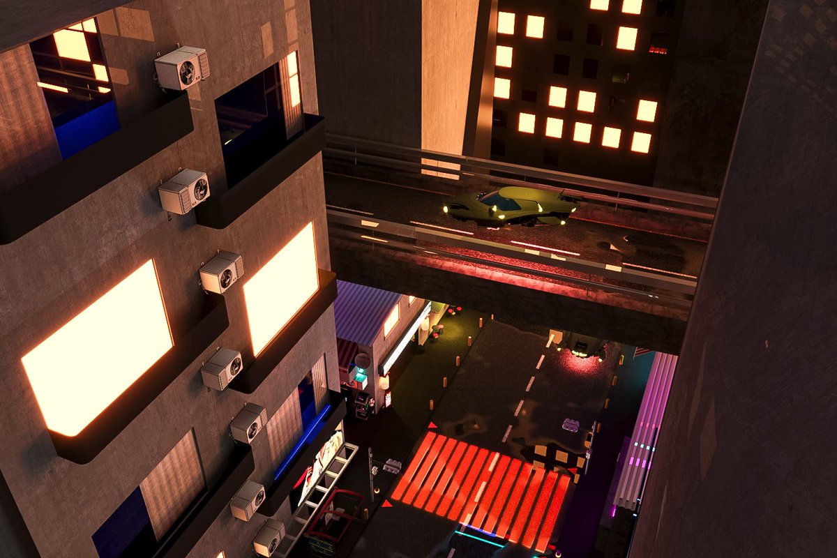 durashii's tweet photo. Escenario cyberpunk hecho en Autodesk 3dsMax https://t.co/mrFOkxUZl1