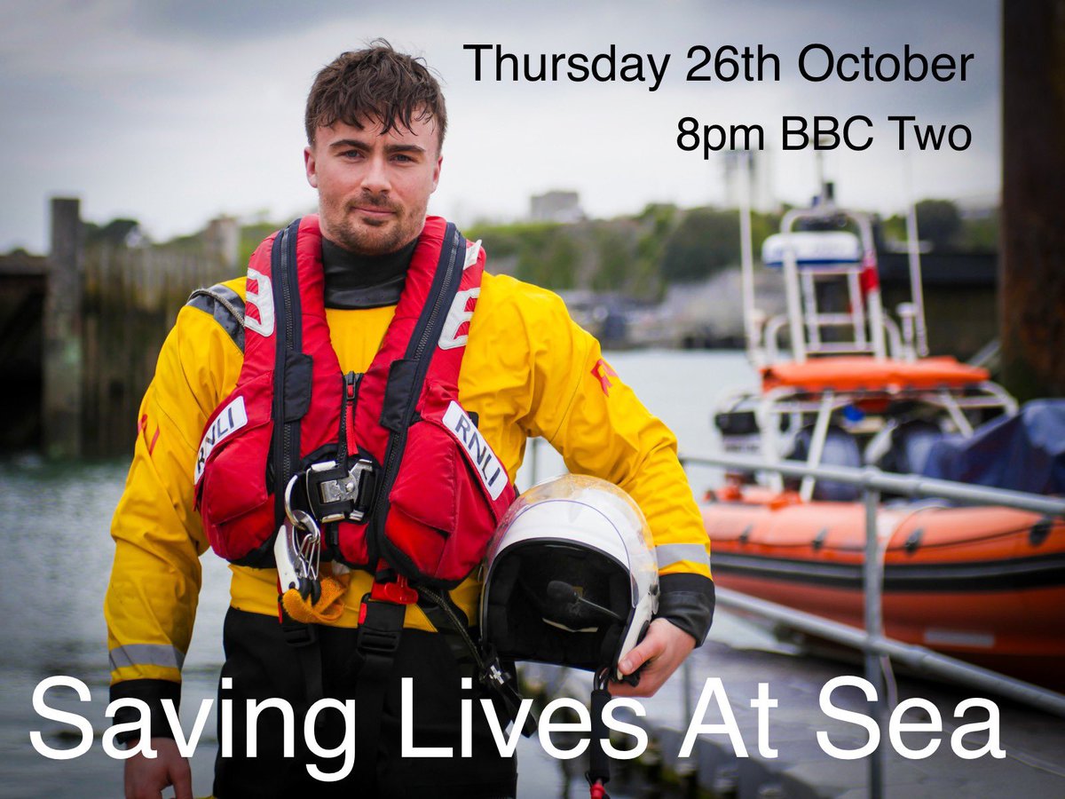 Tune in 8pm @BBCTwo Thursday night and find out how our volunteer crew respond to a Mayday request from @FalmouthCoastguard 🛟