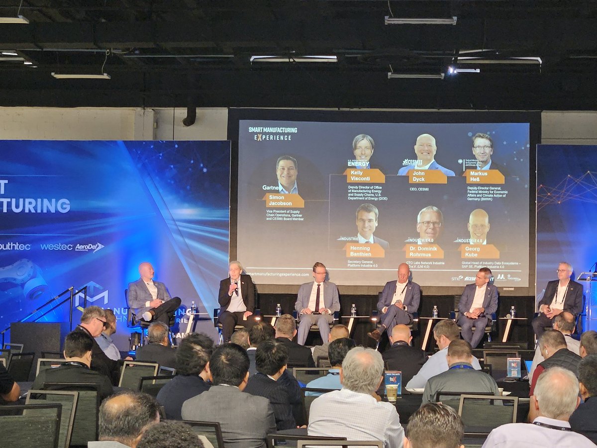 SmartMfgExp's tweet image. The panel on Empowering a Productive, Sustainable and Resilient Manufacturing Value Chain, sponsored  by @CESMII_SM, has just kicked off at the Smart Manufacturing Theater! You don&apos;t want to miss this! #SOUTHTEC23