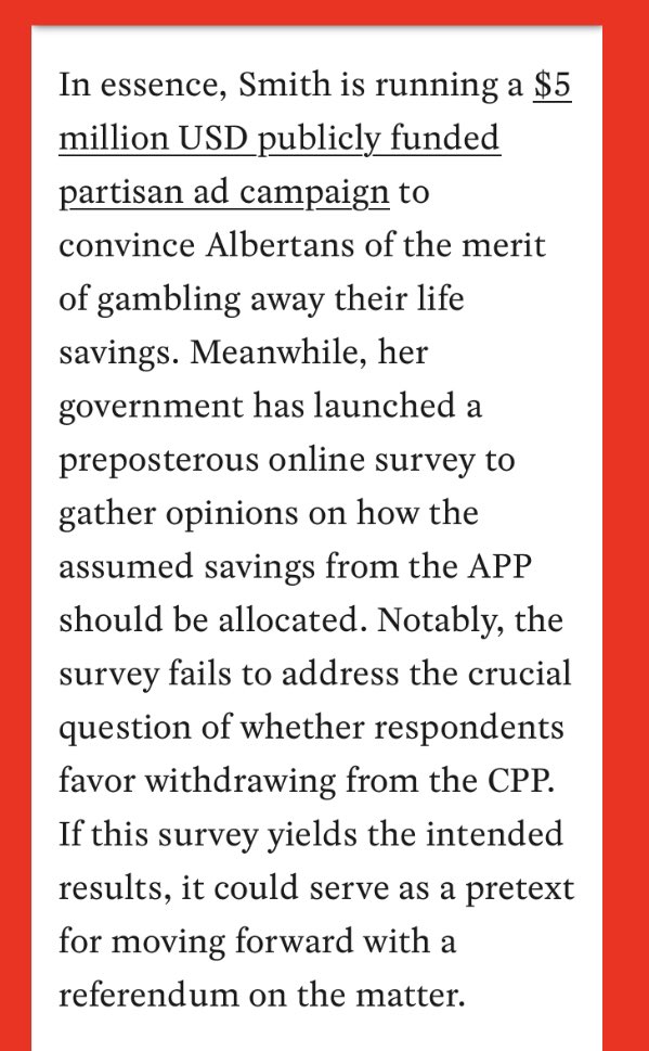 #JasonKenney began the push to dismantle #CPP in Alberta, & now the most toxic & dim-witted premier in Alberta’s history of toxic premiers, is pulling out all the stops & all the lies to hoodwink Albertans. #APP #CPP #Ableg #DanielleSmithIsLyingToYou jacobin.com/2023/10/albert…