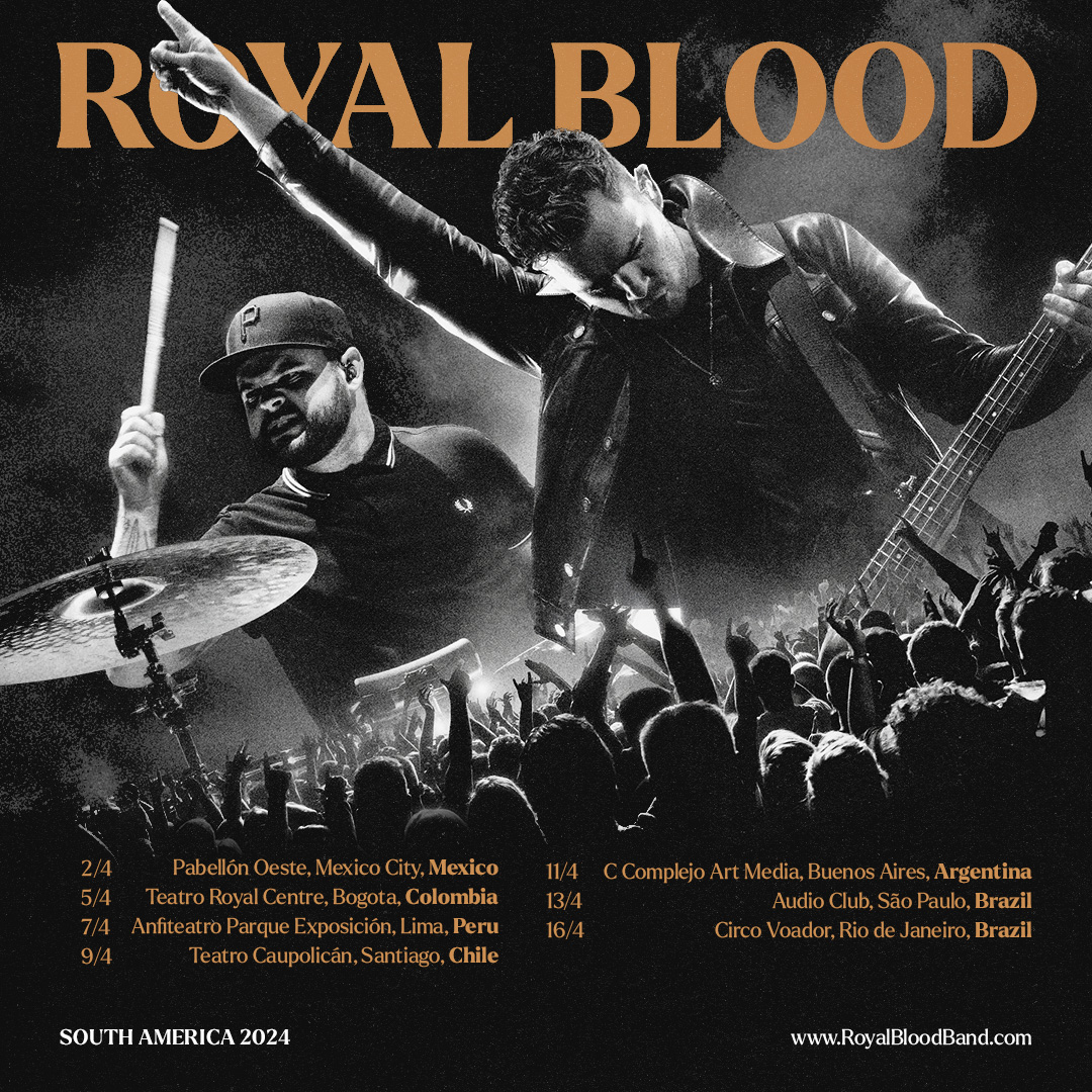 royalblooduk's tweet photo. South America, we are buzzing to be
coming back to you all in April 2024. It’s been too long
since we last visited and got plenty more songs to
share with you

#live #royalblood #backtothewaterbelow https://t.co/NzAvL8J6gL