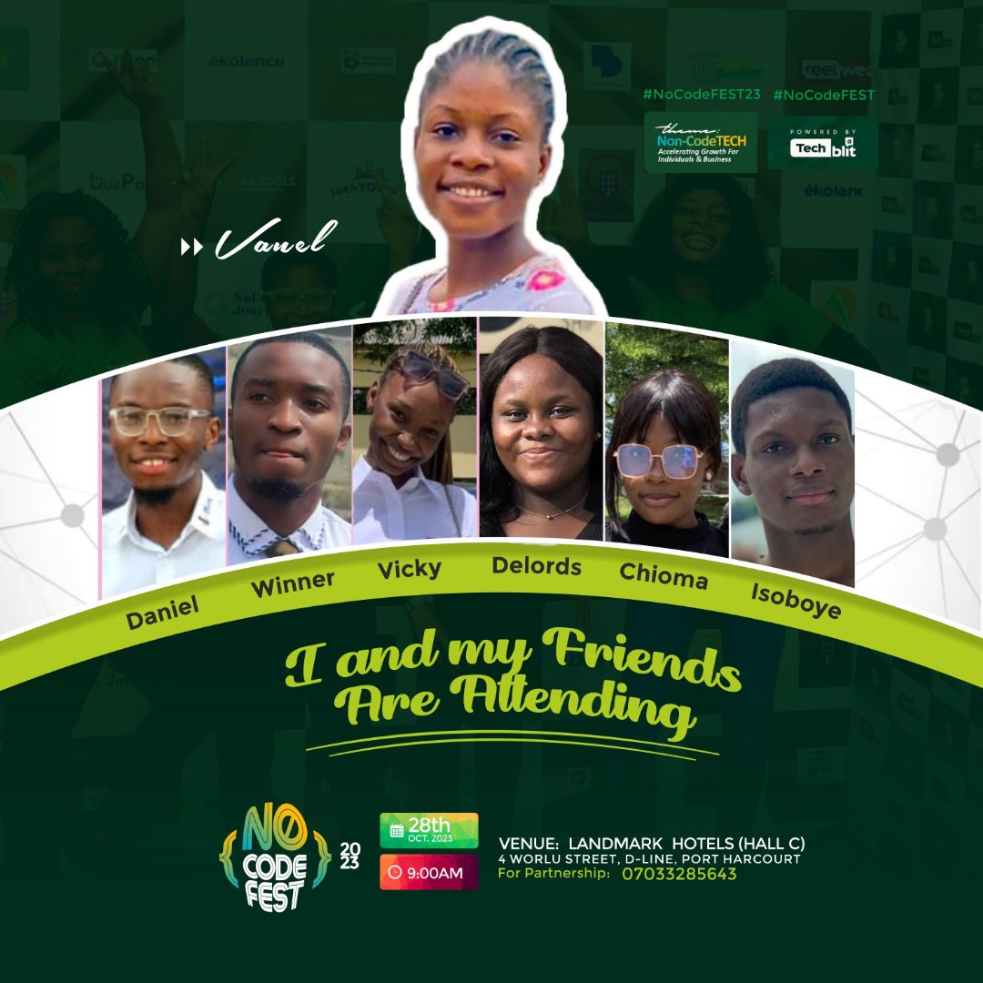 Techblitblog's tweet photo. Who is with us on this???

It's 3 days to go 💦💦💦

Are you yet to register?
You snooze, you lose...
.
#NoCodeFEST23 #techevent #eventsinportharcourt #portharcourtevents #NoCodeFEST2023 #techblit #techblog #media #portharcourt #lagos #AUSvsNED #Gazabombing https://t.co/Nh2ONDGdjV