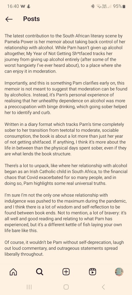 pamelapower's tweet photo. Lurrrrrrve this review of the shitfaced book by @have_you_read_this on insta.
Ps...there are still a couple of signed copies at Stellenbosch Books. Go forth and buy!
#MyYearOfNotGettingShitfaced https://t.co/V2MhZPAeox