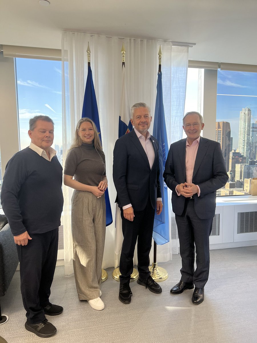 Exciting and promising brainstorming with <a href="/ristoejpenttila/">Risto E.J. Penttilä</a> <a href="/JuuliaOlkkonen/">Juulia Olkkonen</a> of <a href="/NWestOffice/">Nordic West Office</a> and Professor Jukka Laitamäki of <a href="/nyuniversity/">New York University</a> about bringing NYU Violet to Finland!