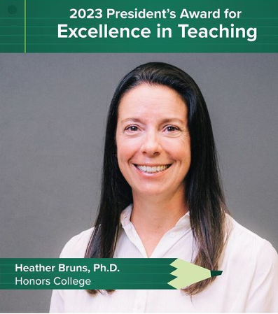 uabuip's tweet photo. Congratulations 🎉 are in order for our Co-Director of Undergraduate Immunology, Dr. Heather Bruns. She was awarded the UAB President’s Award for Excellence in Teaching for 2023 (representing Honors College). Congratulations Dr. Bruns!! 
#uab https://t.co/5oPjRmvj4j