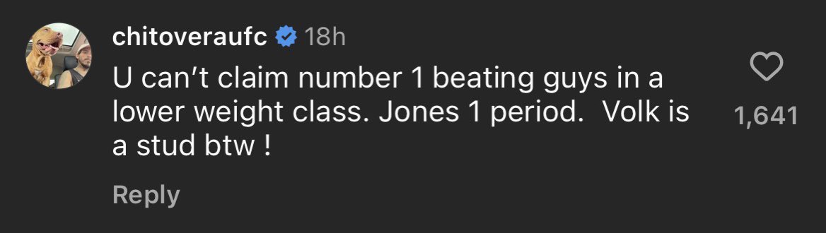 sinatra_mma's tweet photo. Honest question: why is Chito Vera such a Khabib and Islam hater? I only ever see him constantly discrediting their accolades, more than he ever boasts of his own. Weird https://t.co/U99szPXy9z