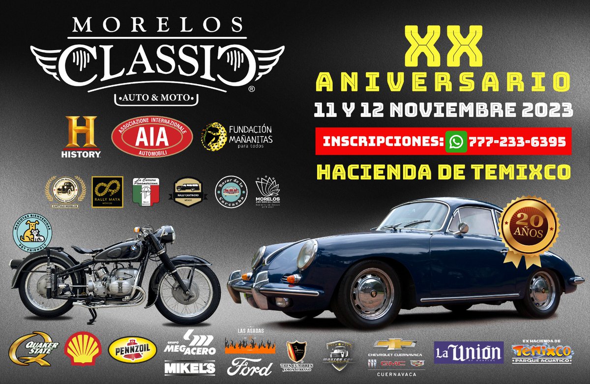 RallyMayaMexico's tweet photo. ¡Atención amantes de los clásicos! Rally Maya México te invita a un viaje en el tiempo lleno de aventuras en el Morelos Classic Show. Este 11 y 12 de Noviembre, descubre joyas automotrices en un escenario espectacular. ¡No puedes faltar! #MorelosClassicShow #RallyMayaMéxico https://t.co/RoAZpZRO7D