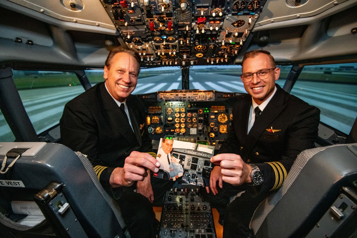 Delta's tweet photo. Thanks to the power of social media, First Officer Truman and Captain Dan were able to reconnect after all these years.

"It was truly a full-circle moment as I had no idea the impact I had the day that photo was taken.” - Dan T., Retired Delta Captain (2/3) https://t.co/IL1g905XJo
