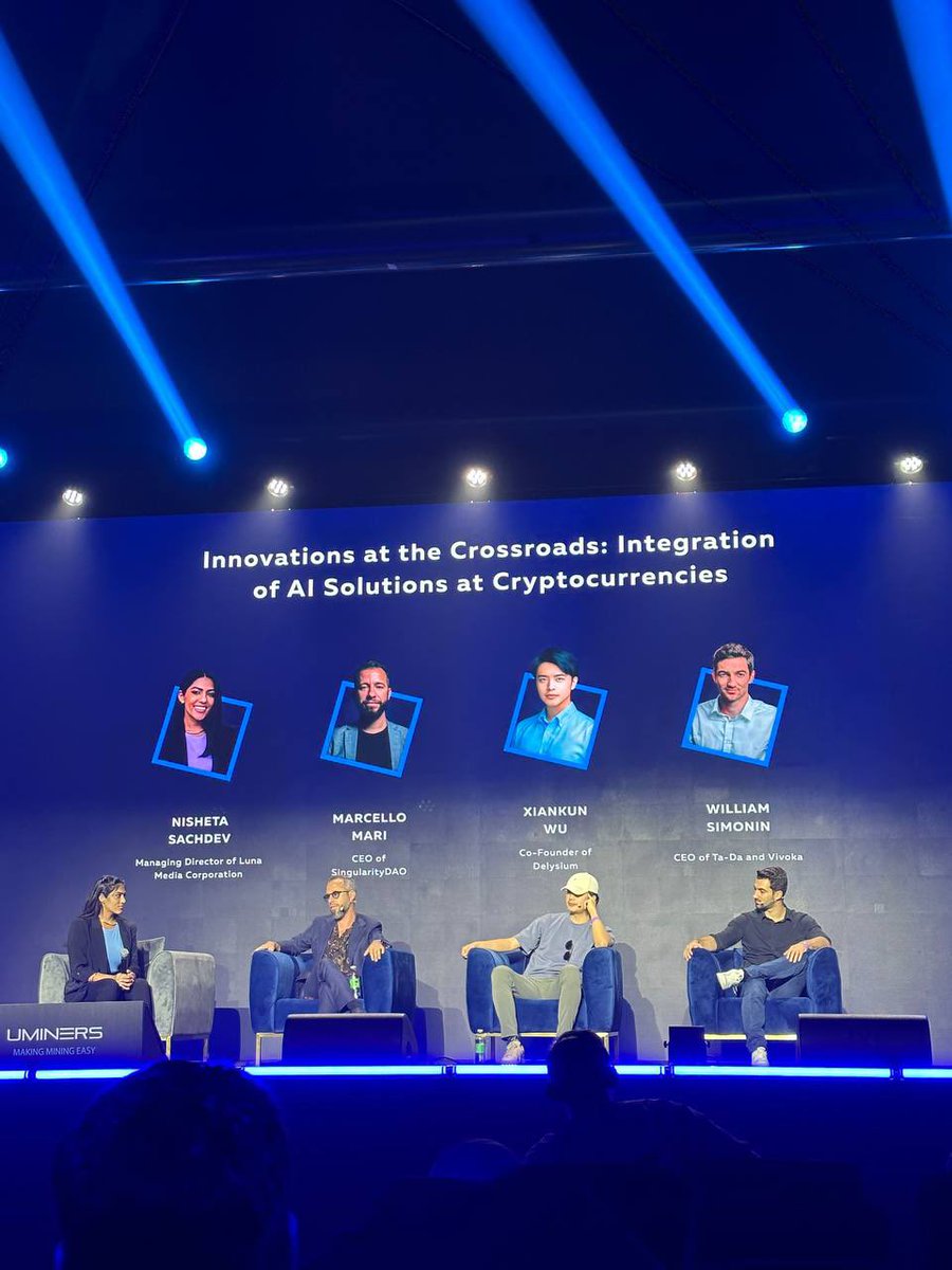 williamsimonin's tweet image. Great panel about #AI and #blockchain with @nishoutofwater, @DotNever and @xiankunwu on #BlockchainLife2023 

#blockchain #crypto #dubai