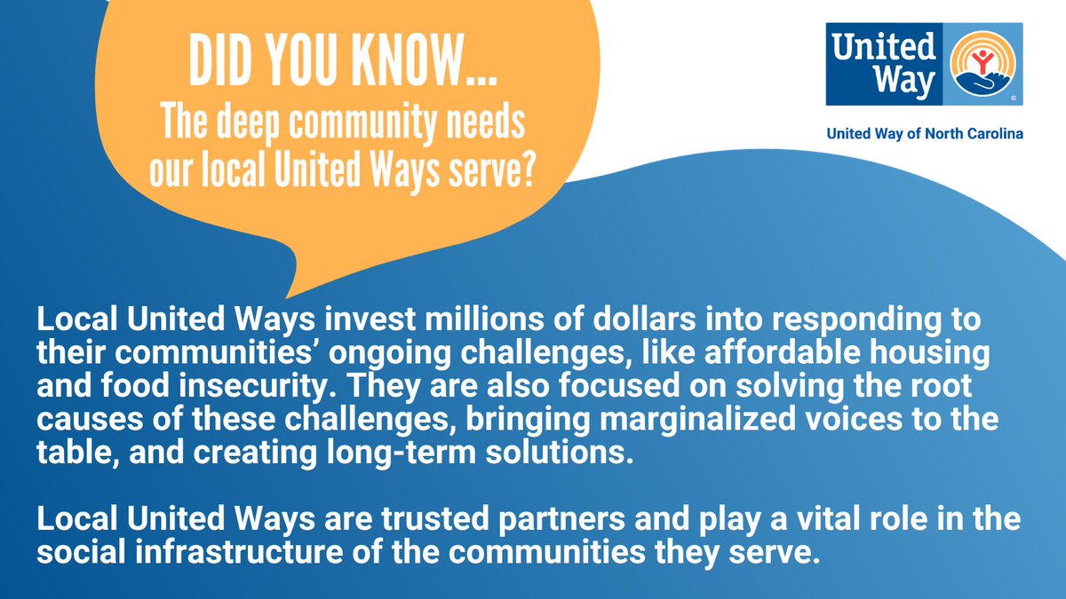 MEETING COMMUNITY NEEDS —THE VITAL ROLE
AND DEPTH of SERVICE from our local United Ways: