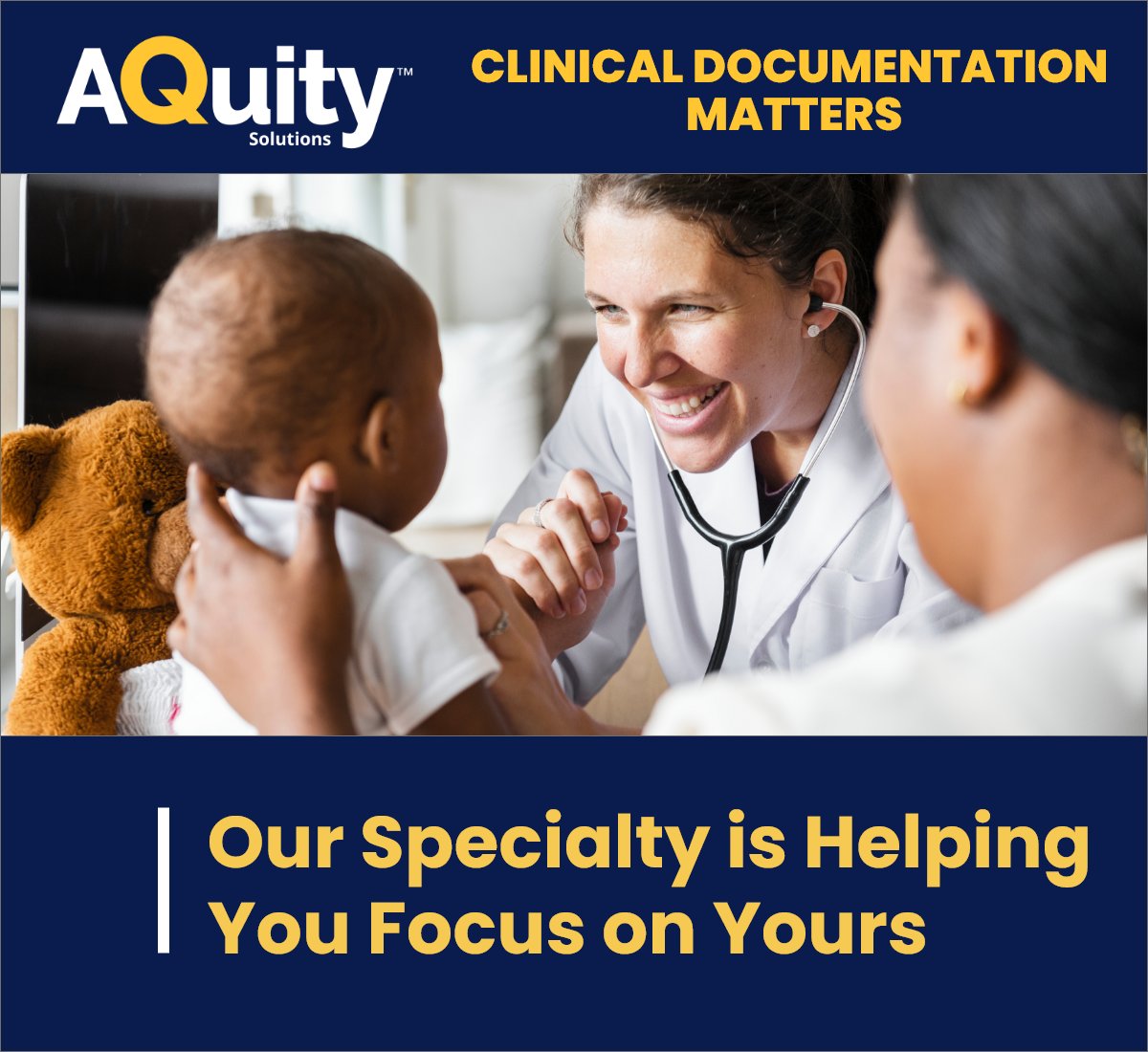 Our skilled team has extensive knowledge in over 50 areas of practice, but our specialty is giving you the time to practice yours. Find out what our Clinical Documentation team can do for you. aquitysolutions.com/solutions/clin…
#MedicalTranscription #medicalspecialties