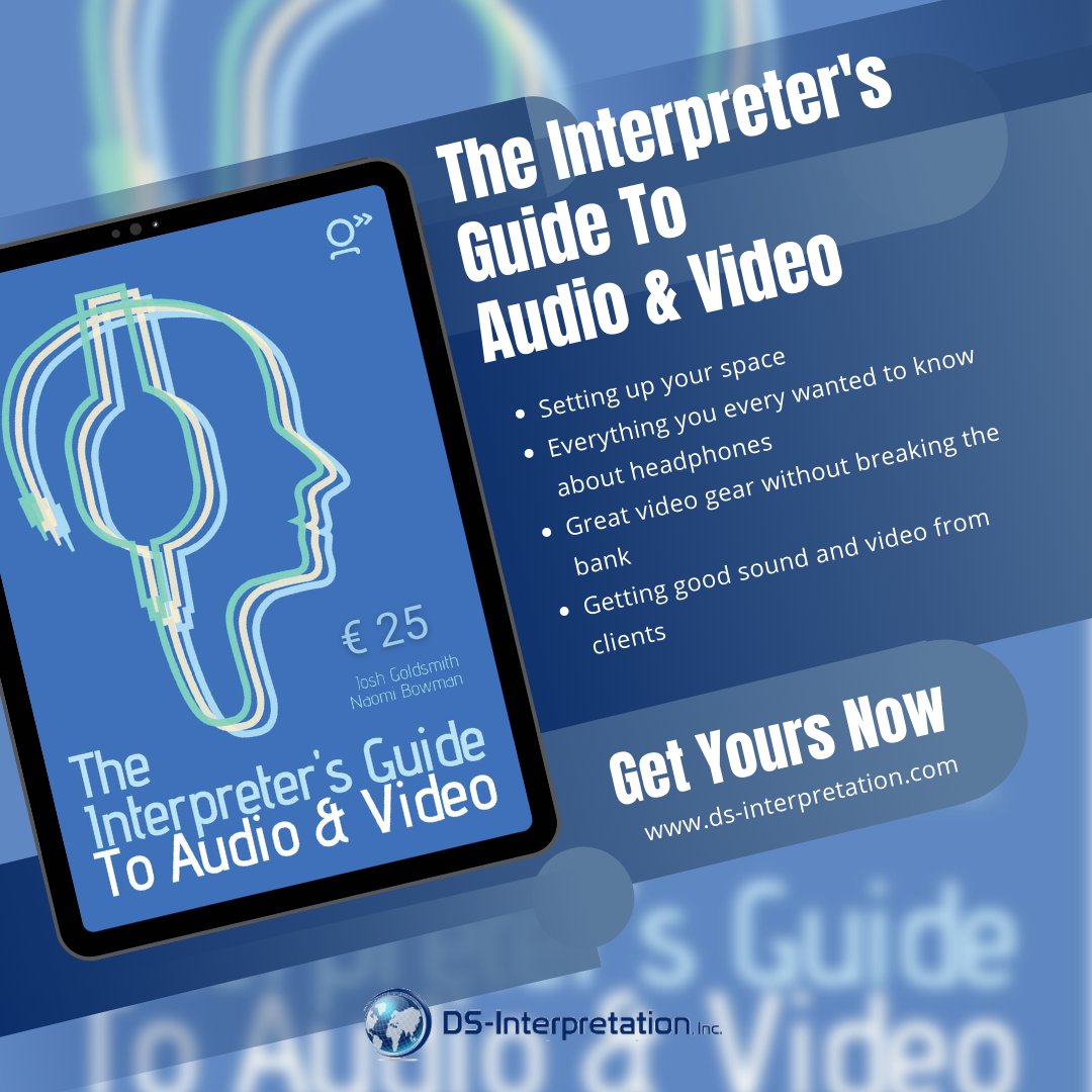 THE INTERPRETER'S GUIDE TO AUDIO AND VIDEO  👩‍💻🎧🎙️
This guide will help you improve your home setup for remote interpreting for both signed and spoken language interpreters.

Get yours today! 
ds-interpretation.com/the-interprete…

#rsi #interpreter #remoteinterpreting