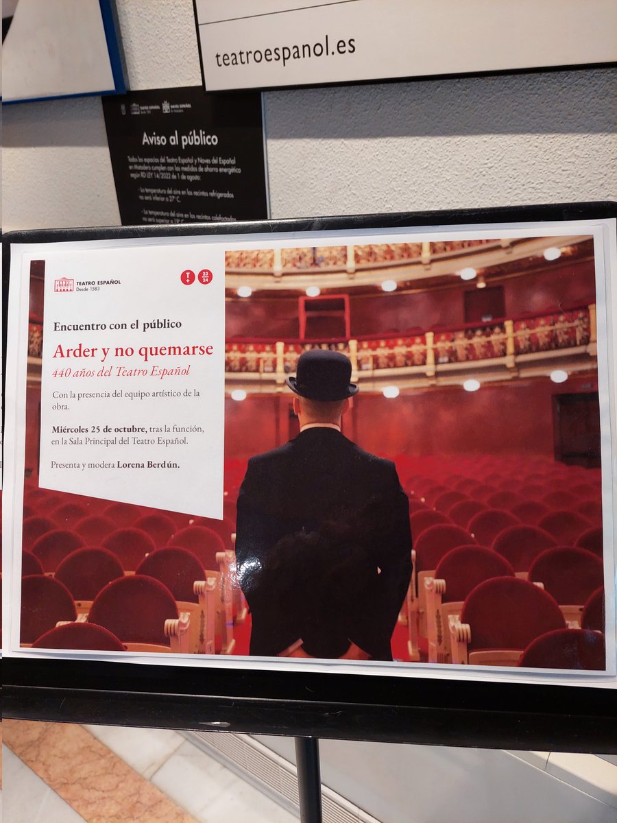 #ArderYNoQuemarse <a href="/TeatroEspanol/">Teatro Español</a> Que bueno y emotivo homenaje al TEATRO... Magnífica representación Teatret@s imprescindible y recomendable a los amantes al TEATRO.