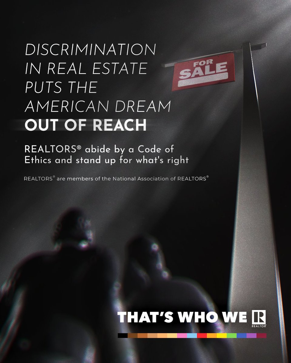 All Americans deserve the opportunity to own a home, but for too many, homeownership feels out of reach due to discrimination and bias. REALTORS®, members of the National Association of REALTORS®, stand up for what’s right. #ThatsWhoWeR