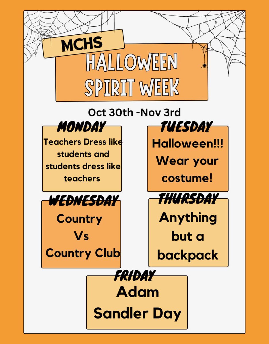 Happening next week at MCHS 🎃