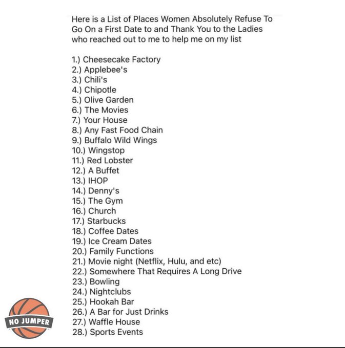 My rant on the viral list of &ldquo;acceptable dates&rdquo;  Listen up Fellas 🗣️ https://t.co/L2yGHKMTFT<a href="/tag/philly"class="tags"><span>#philly</span></a>