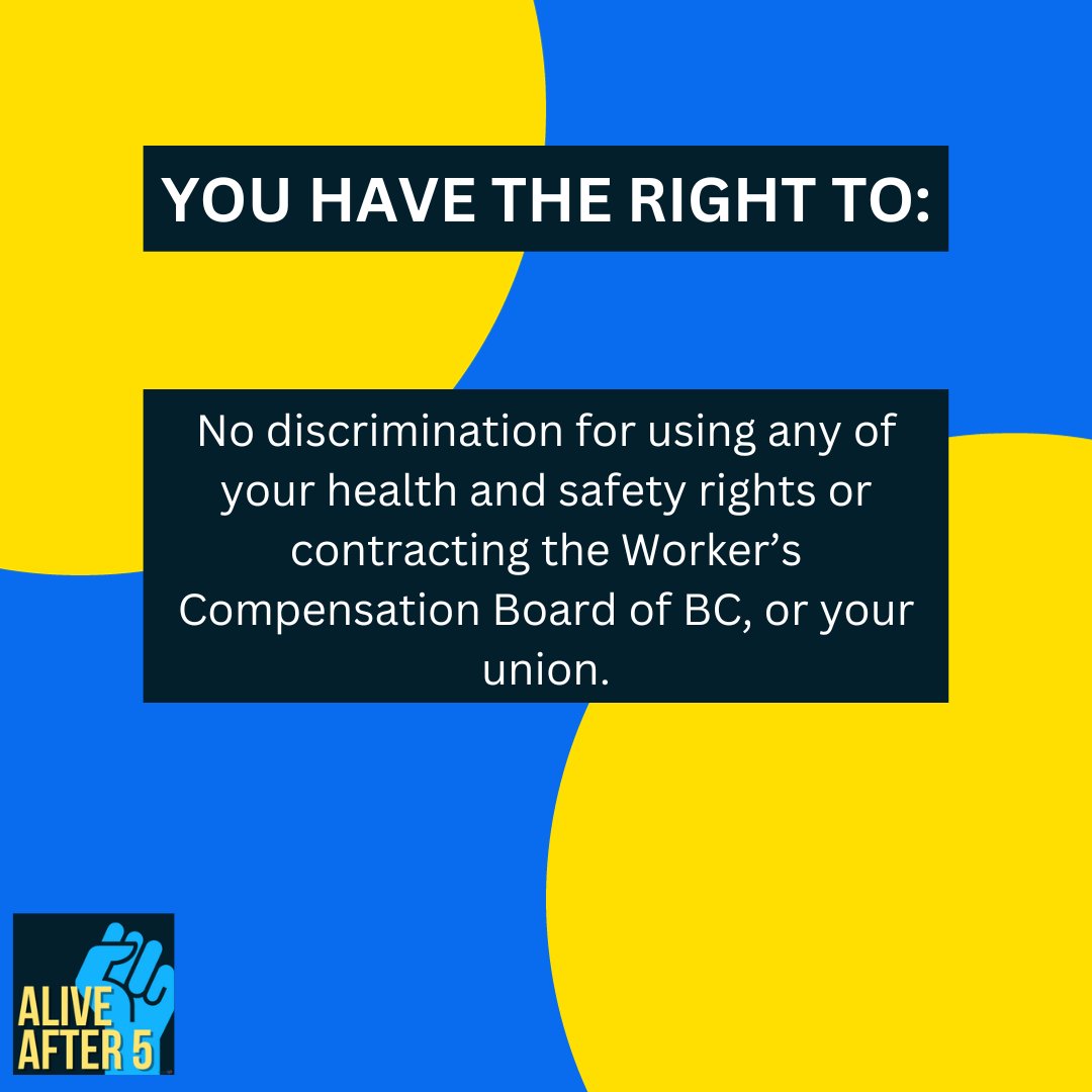 BCFEDYWSAFETY's tweet photo. You have rights! No matter your age, occupation, or experience, everyone has rights and it's time to learn about yours!
#hazards #rights #safety #worksafebc #knowledgeispower #know
#refuseunsafework
#nodiscrimination
#britishcolombia #aliveafter5 #bcfed #safetyiskey #worksafebc https://t.co/2rse1PUZHq