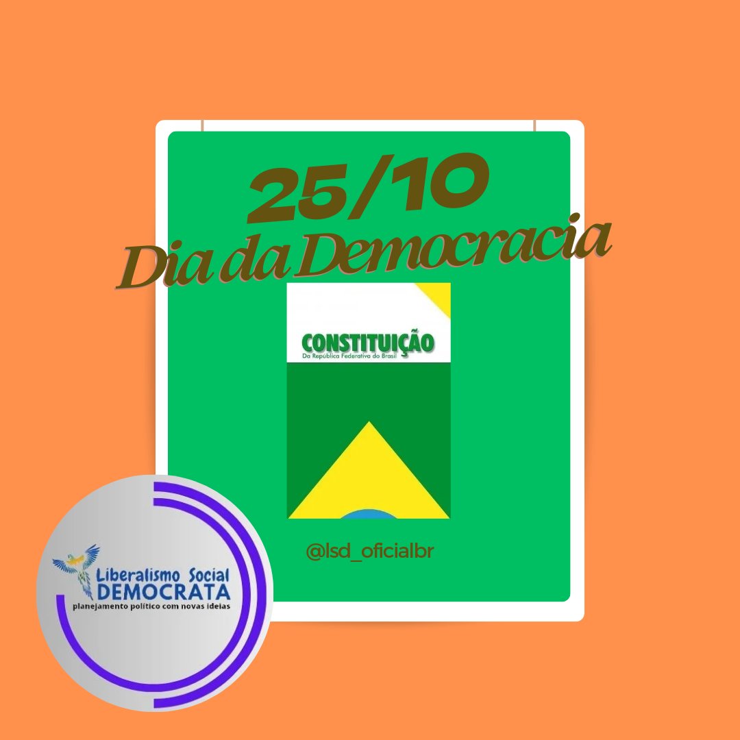 lsd_oficialbr's tweet photo. No dia nacional da democracia nada é mais representativo que valorizarmos o progresso civilizatório que nos liberta, nos respeita sendo de qualquer lado, que tolera a liberdade de expressão e de opinião, desde que não se cometa abusos, crimes ou subversão aos atores democráticos. https://t.co/XYkUMJ9Pka
