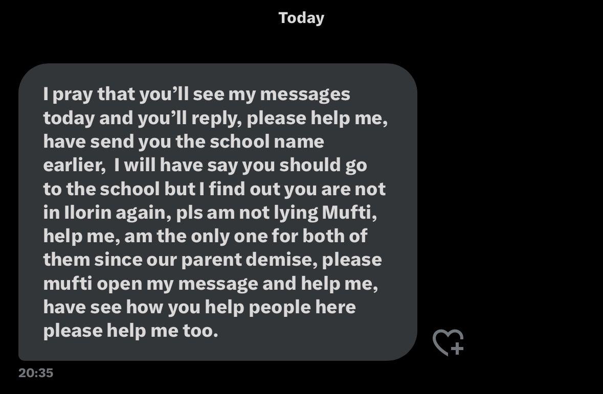 Adamthallith's tweet photo. Good evening twitter people, please if this come across your time line, don’t ignore I beg you for God sake, so YES, I’m here to beg for money again as usual. 

This person here is the first child of 3 siblings, they’re orphans, his 2 younger siblings are in Ilekewu (Arabic school) in Ilorin and he’s in Lagos hustling to cater for them. The younger siblings haven’t resume to school this term at all because one of them is owing for last term and they’ve both not pay for this term at all. Their school fees is 11k each which is 22k for both and plus 11k last term that one of them is owing, total 33k. He’s been texting me since I started the school fees charity outreach (you can check my media to see) but I’m just seeing  his message tonight after he texted again. Please come to our aid 🙏🏿🥺 I’ll drop acct number here and I’ll update you in the comments section as we receive donations. 

0491241121
GTBank 
Abdulsalam Abdullah Abodunrin.