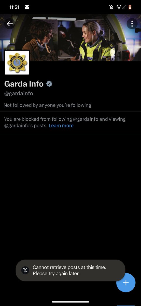 The decision of @Gardainfo to block Irish citizens from their twitter feed could potentially have a disastrous effect on peoples safety

If an alert goes out on that feed and some people may only have a presence in twitter and are blocked would not get the alert 
#GardaCorruption