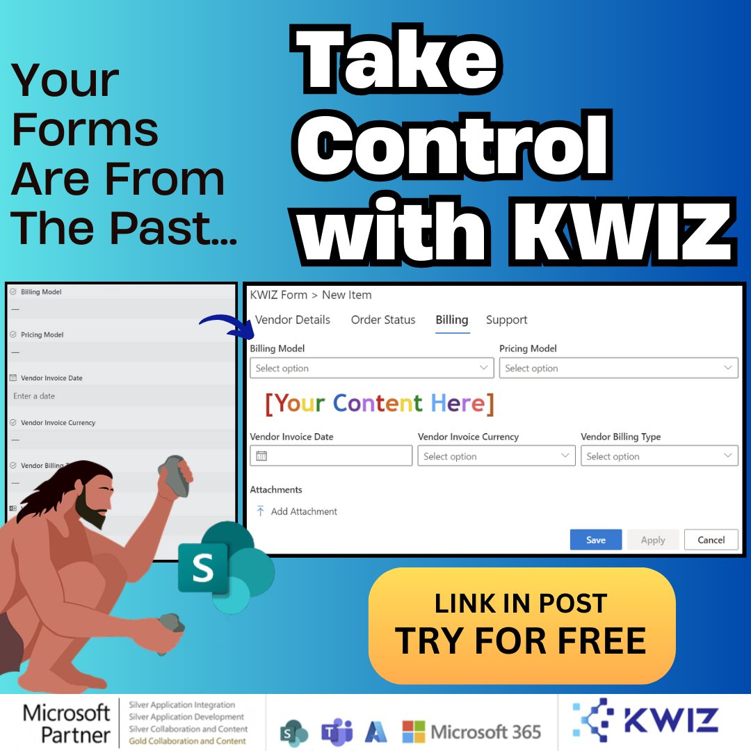Our powerful form building tool allows you to create custom SharePoint forms effortlessly, even if you have zero coding experience!

👉 Try it in your site for free: hubs.ly/Q026MX0Y0