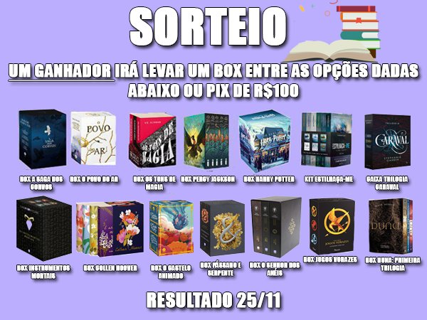 BestPromosBr's tweet photo. ⚡📚 SORTEIO 📚⚡

UM ganhador irá escolher UM box entre as opções abaixo ou PIX DE R$100. Para concorrer você deve seguir as regras:

• Dar RT nesse tweet  
• Seguir a conta @BestPromosBr
• Comentar qual prêmio deseja ganhar

RESULTADO 25/11 https://t.co/SfstQKme6s