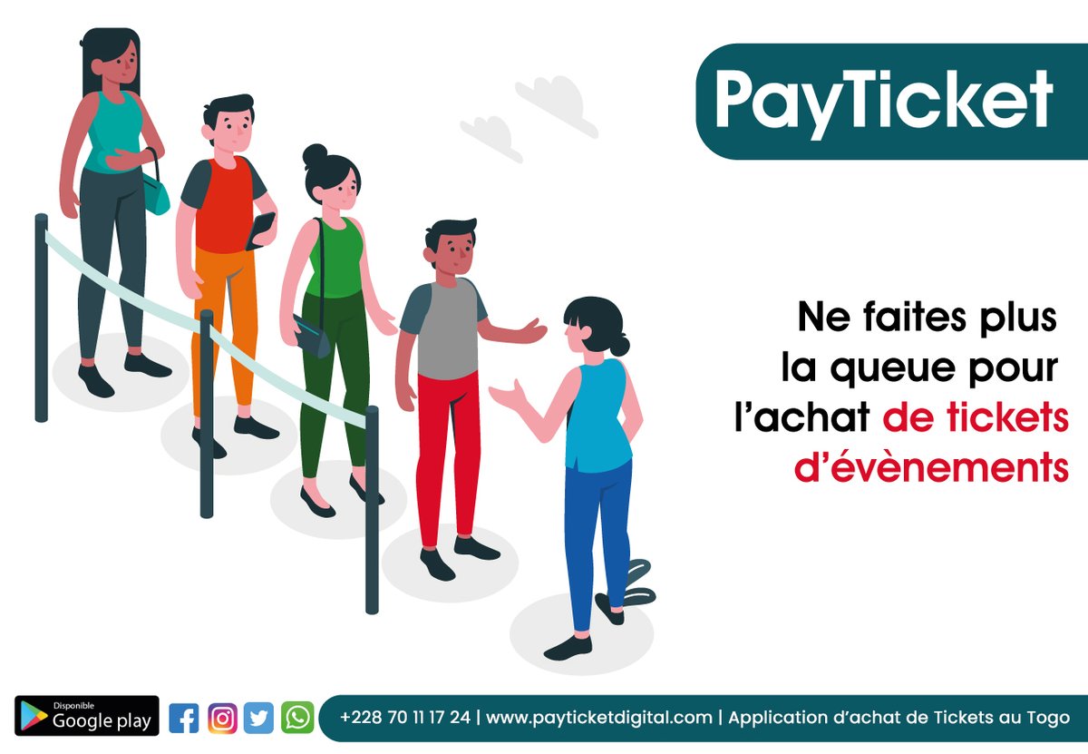 PayTicket228's tweet photo. 🎫 Dites Adieu aux Files d'Attente Interminables ! 🎫

Chers amateurs d'événements🎉✨,

🤗 Nous avons une excellente nouvelle à partager avec vous :🤗 il est temps de dire au revoir aux longues files d'attente pour l'achat de billets d'événements ! 🎉✨
#payticket https://t.co/xA33KKBQOp