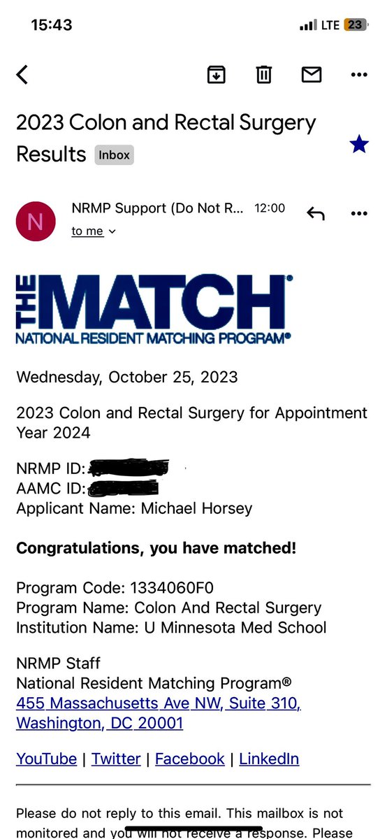 So excited to have matched at the University of Minnesota for Colorectal Surgery fellowship next year! Couldn’t have done it without my incredible mentors at Walter Reed! @MNCRSurgery @USUWR_GenSurg @DrMaryODonnell @vincentobiasMD @NavyMedicine