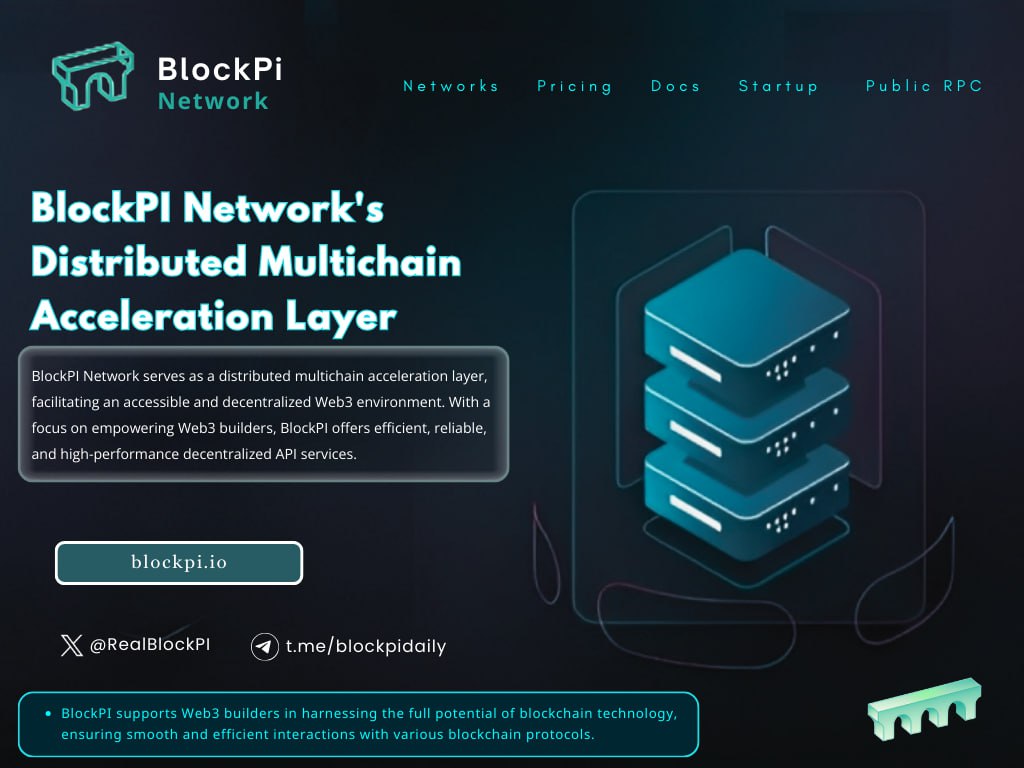 ChiomaChukwura2's tweet image. 💡 #BlockPI Network's Distributed Multichain Acceleration Layer;

🌐 #BlockPI Network serves as a distributed Multichain Acceleration Layer, Facilitating an accessible and decentralized Web3 environment. 
🛡️ With a Focus on empowering Web3 builders, #BlockPI offers efficient,