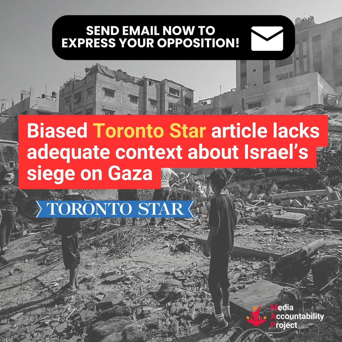 🚨Media Alert: Biased Toronto Star article lacks adequate context about Israel's siege on Gaza. Send an email to express your opposition: cjpmemap.ca/alert_2023_10_…