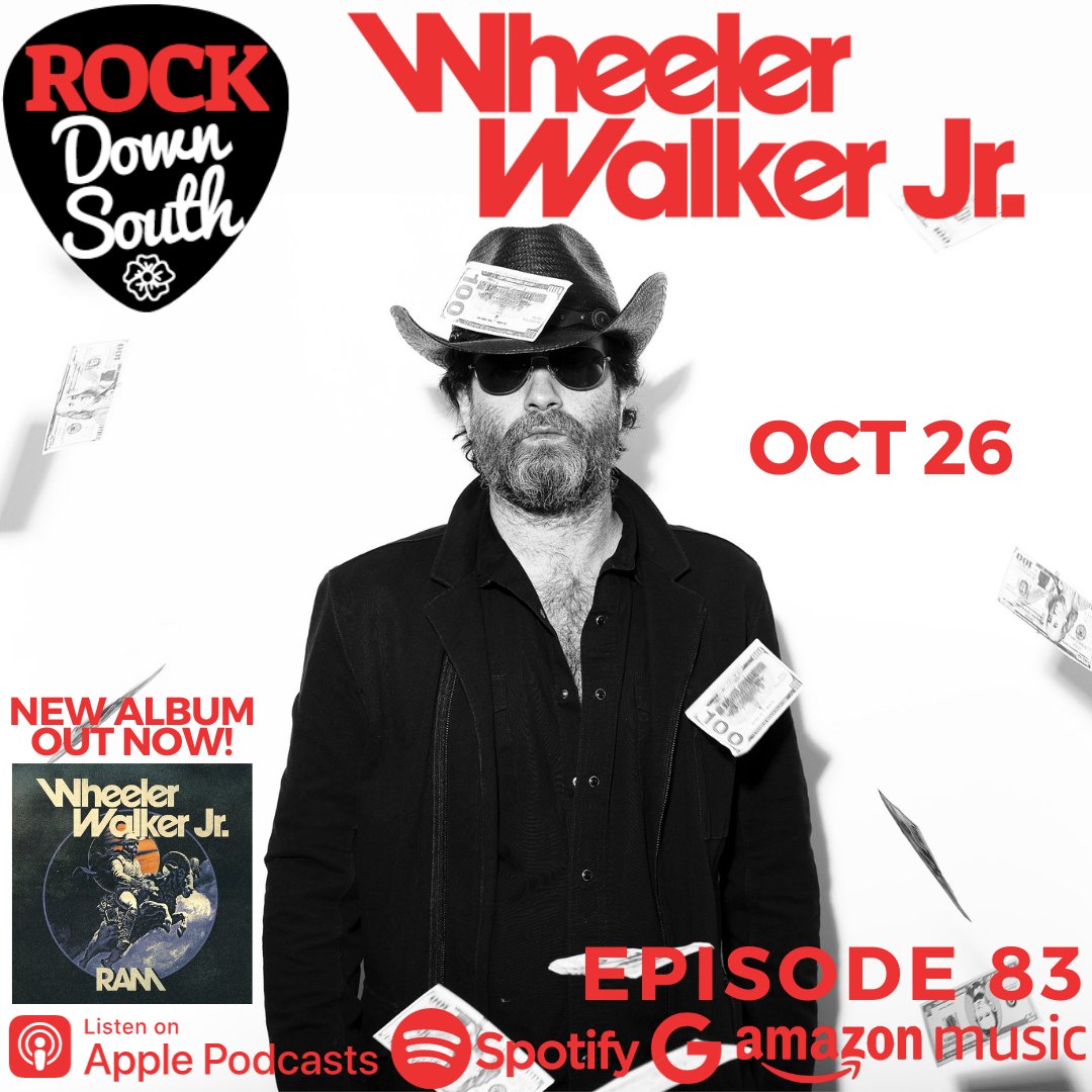 TOMORROW! New episode with the legend himself, WHEELER WALKER JR. !!! We talk all about the new album 'RAM' and more! @wheelerwalkerjr

@randcpmk #rockdownsouth #southernrock #rock #rocknroll #newmusic #newalbum #nashville #rockradio #countrymusic #countryrock #countrymusicfans