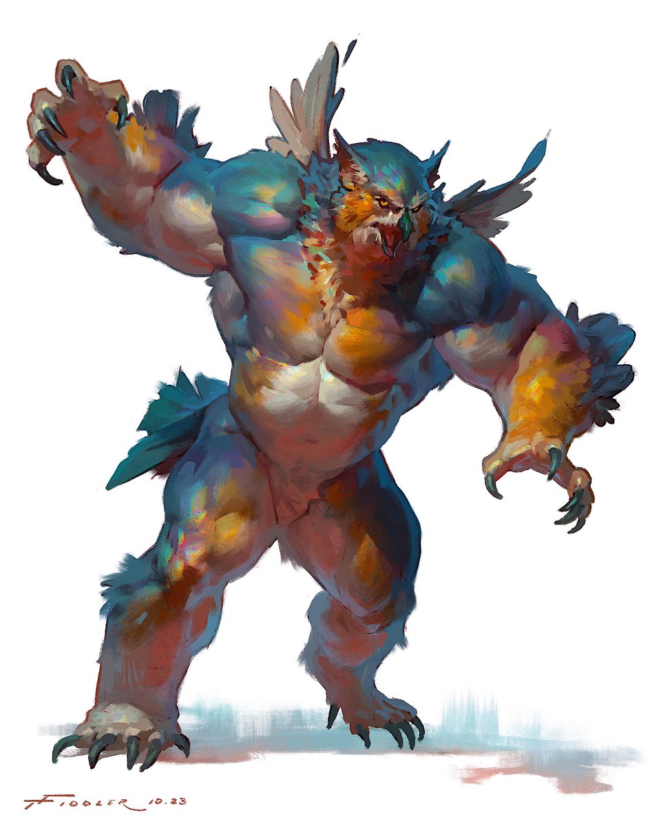 TFiddlerArt's tweet photo. Day 25 of Weretober2023! Owlbear! 🦉🐻 https://t.co/Sk5U0rOAaS