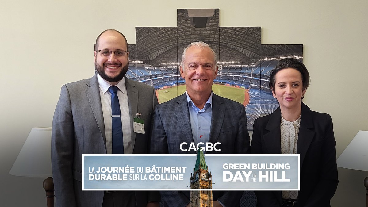 Yesterday, <a href="/CaGBCCEO/">Thomas Mueller</a> and Advocacy &amp; Government Affairs Advisor <a href="/JMFagelson/">Jean-Marc Fagelson</a> met with MP <a href="/MelissaLantsman/">Melissa Lantsman</a> in advance of #GreenBuilding Day on the Hill. Thank you for taking the time to speak with us!